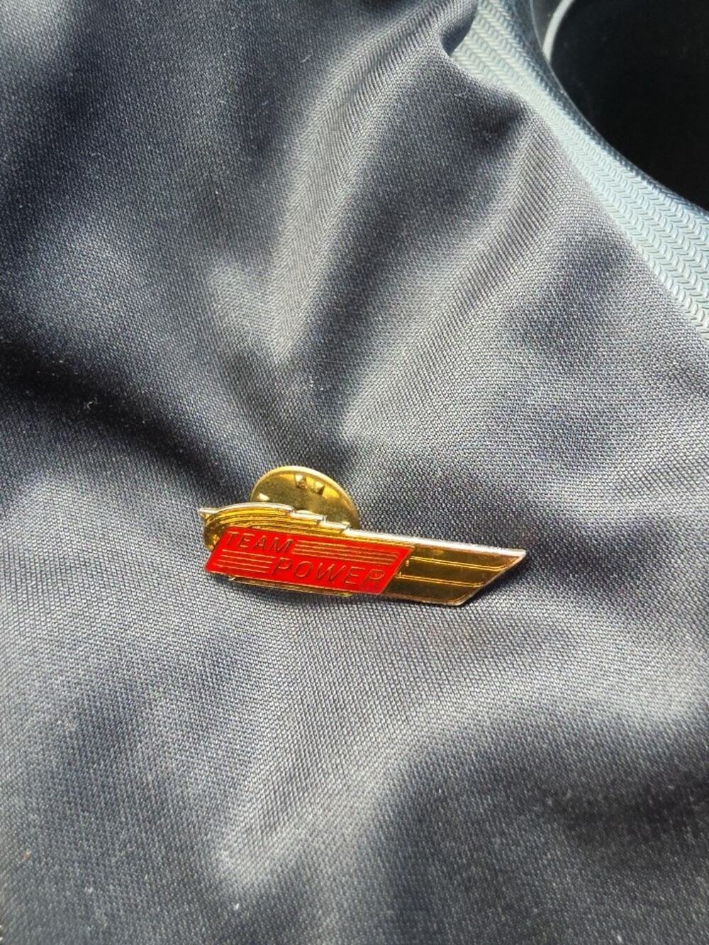 80s Vtg Rare Red Nintendo Power Team Power Enamel Lapel Pin